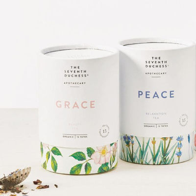 Recycled Cardboard Cylinder Tube Box Food Grade for Loose Leaf Tea Coffee