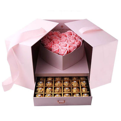 Big Cube Heart Box With Drawer for Valentine's Day Rose Chocolate