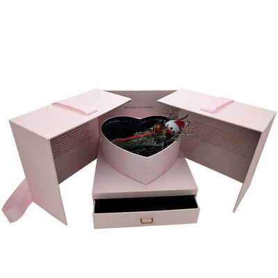 Big Cube Heart Box With Drawer for Valentine's Day Rose Chocolate