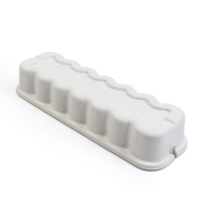 Biodegradable Paper White Molded Pulp Tray With Elastic Rope For Electric Toothbrush