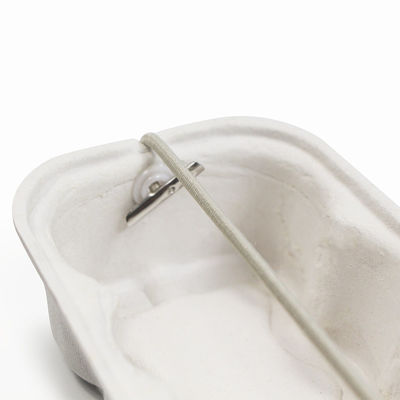 Biodegradable Paper White Molded Pulp Tray With Elastic Rope For Electric Toothbrush