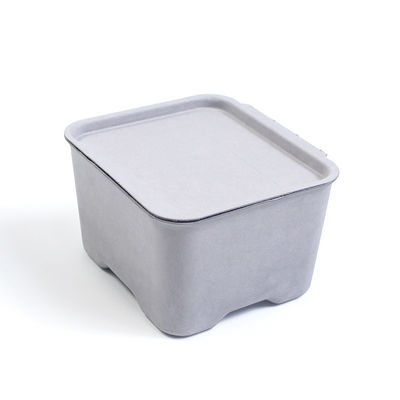 FSC Biodegradable Pulp Containers Gray Products Custom Molded Pulp Packaging With Lid